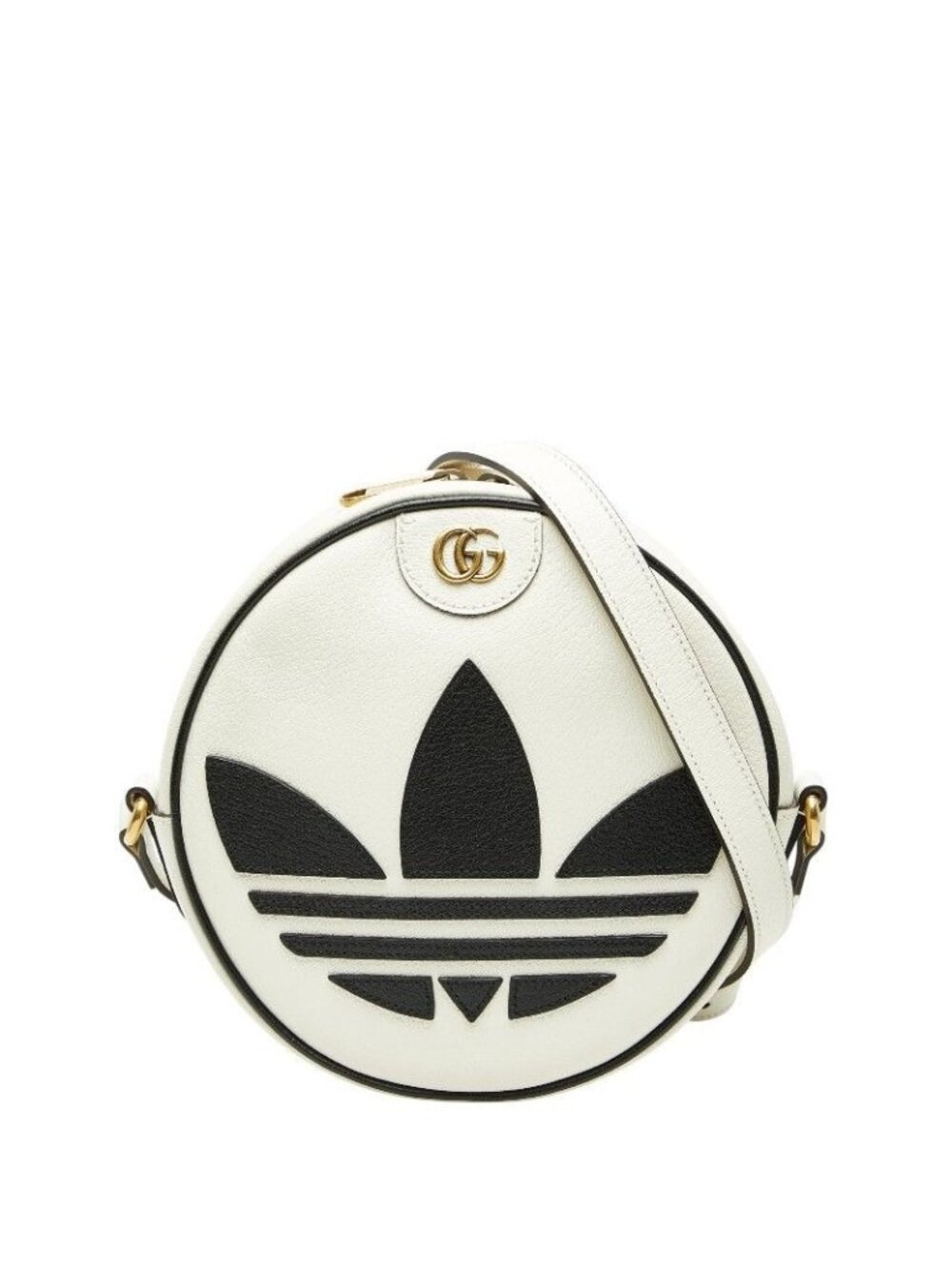 Gucci Adidas GG Marmont Crossbody Bag White Black Leather